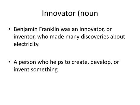 innovator noun .